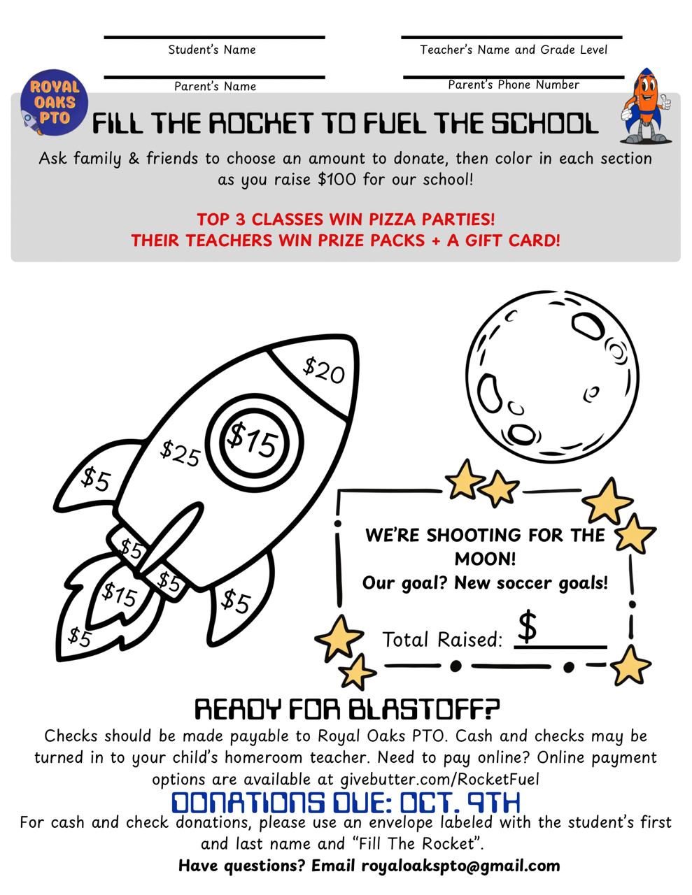 Campaign cover image for Royal Oaks PTO - Fuel the Rocket! 2026-2027