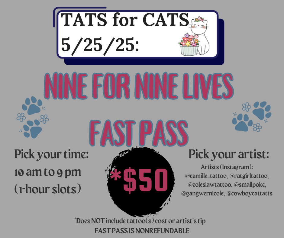 Campaign cover image for Tats for Cats: Nine for Nine Lives Fast Pass