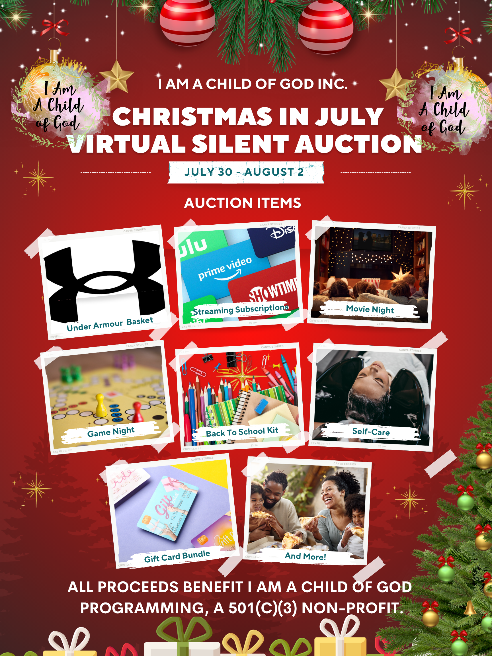 Campaign cover image for 🎄 "Christmas in July" Virtual Silent Auction 🎁