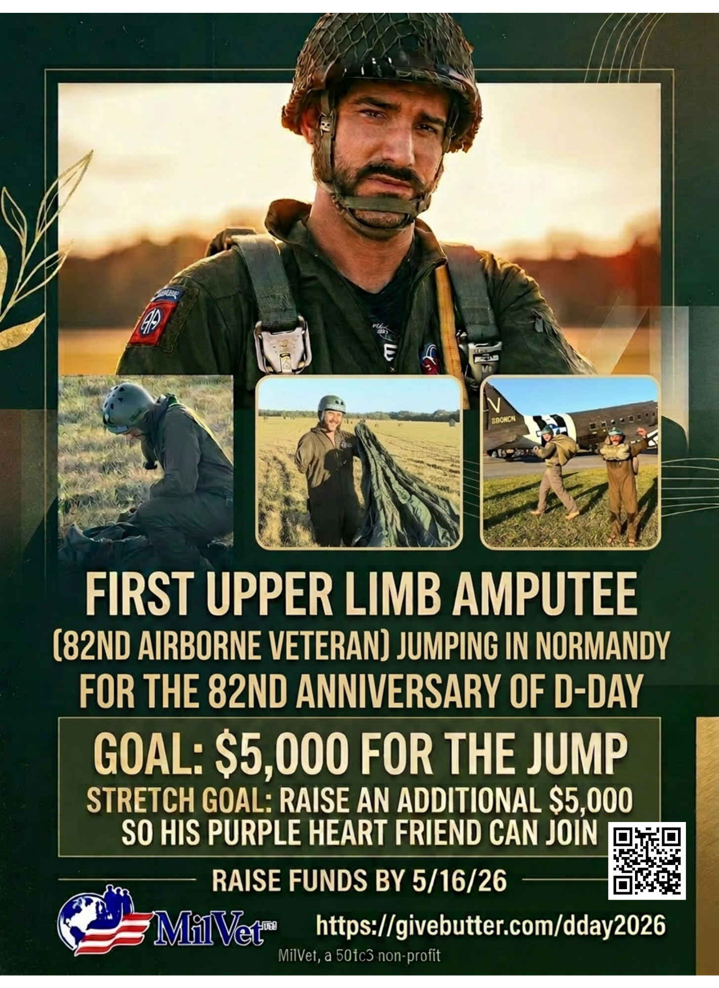 Campaign cover image for 82nd Airborne Jump at DDay 2026