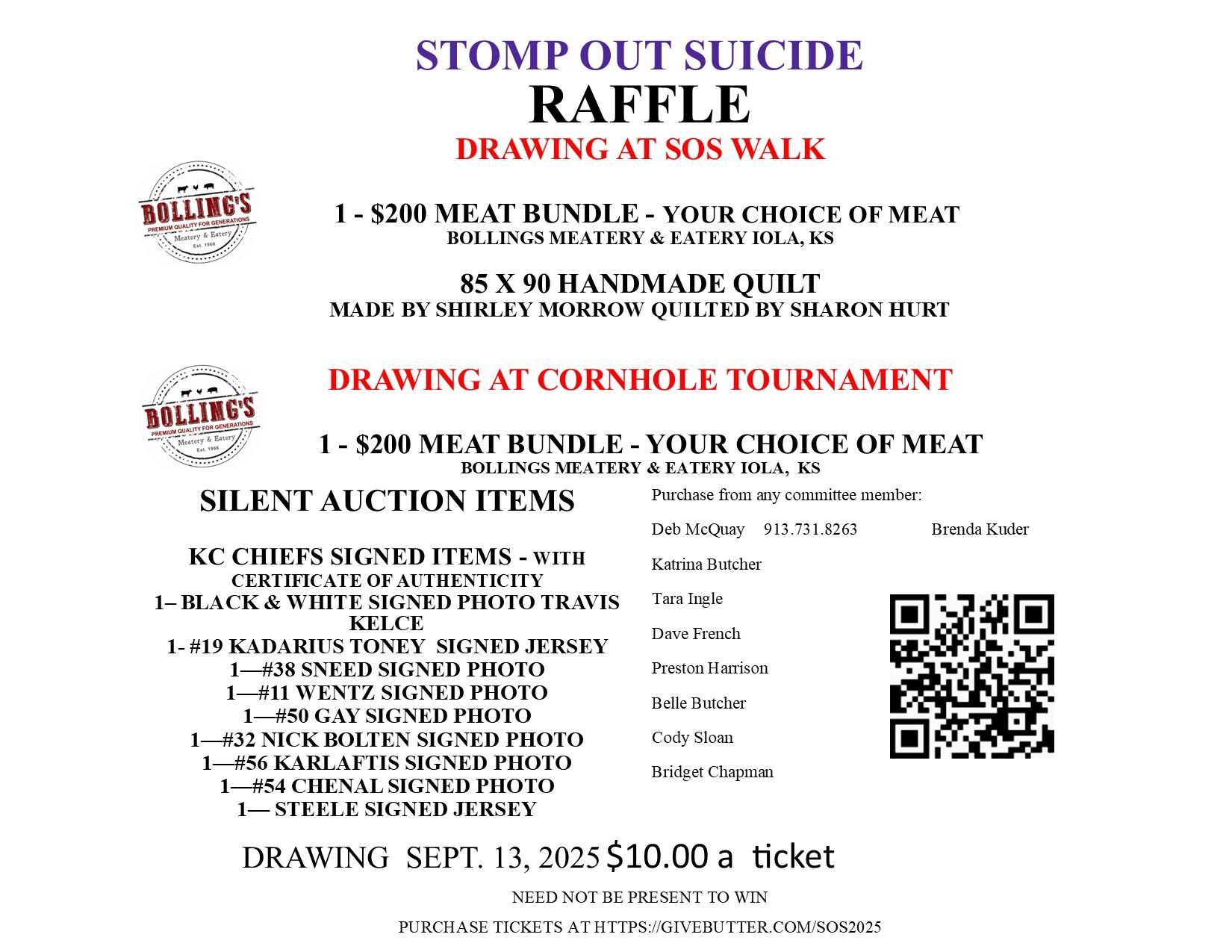 Campaign cover image for Meat Bundle Raffle -2 - $200 Meat Bundles Bolling's Meatery & Eatery, Iola KS. and 1 Quilt made by Shirley Morrow