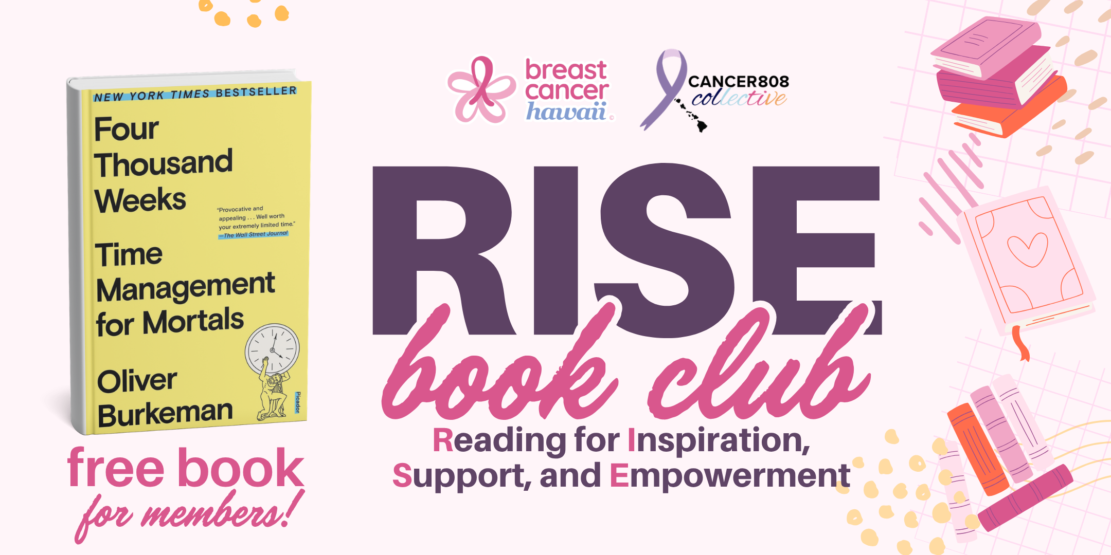 Campaign cover image for RISE Virtual Book Club 7/15 Four Thousand Weeks