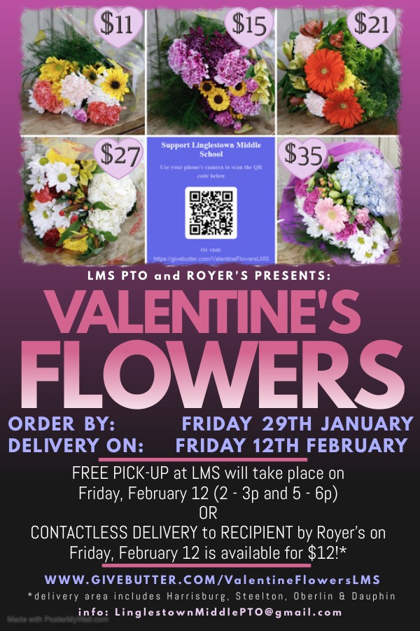 Campaign cover image for Royer's LMS PTO Valentine’s Flowers Fundraiser!