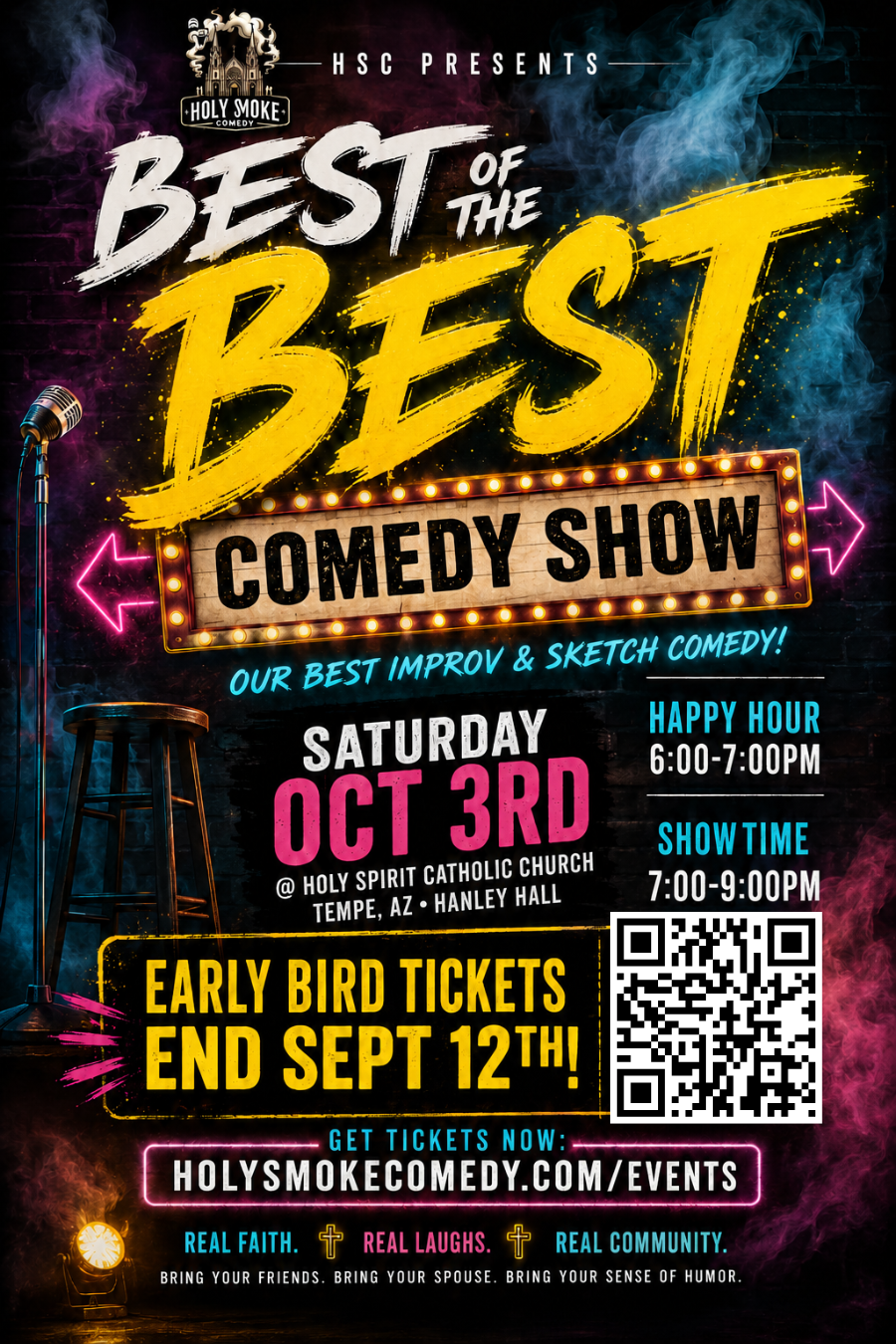Campaign cover image for Holy Smoke Comedy's Annual Best of the Best Live Show- October 3rd