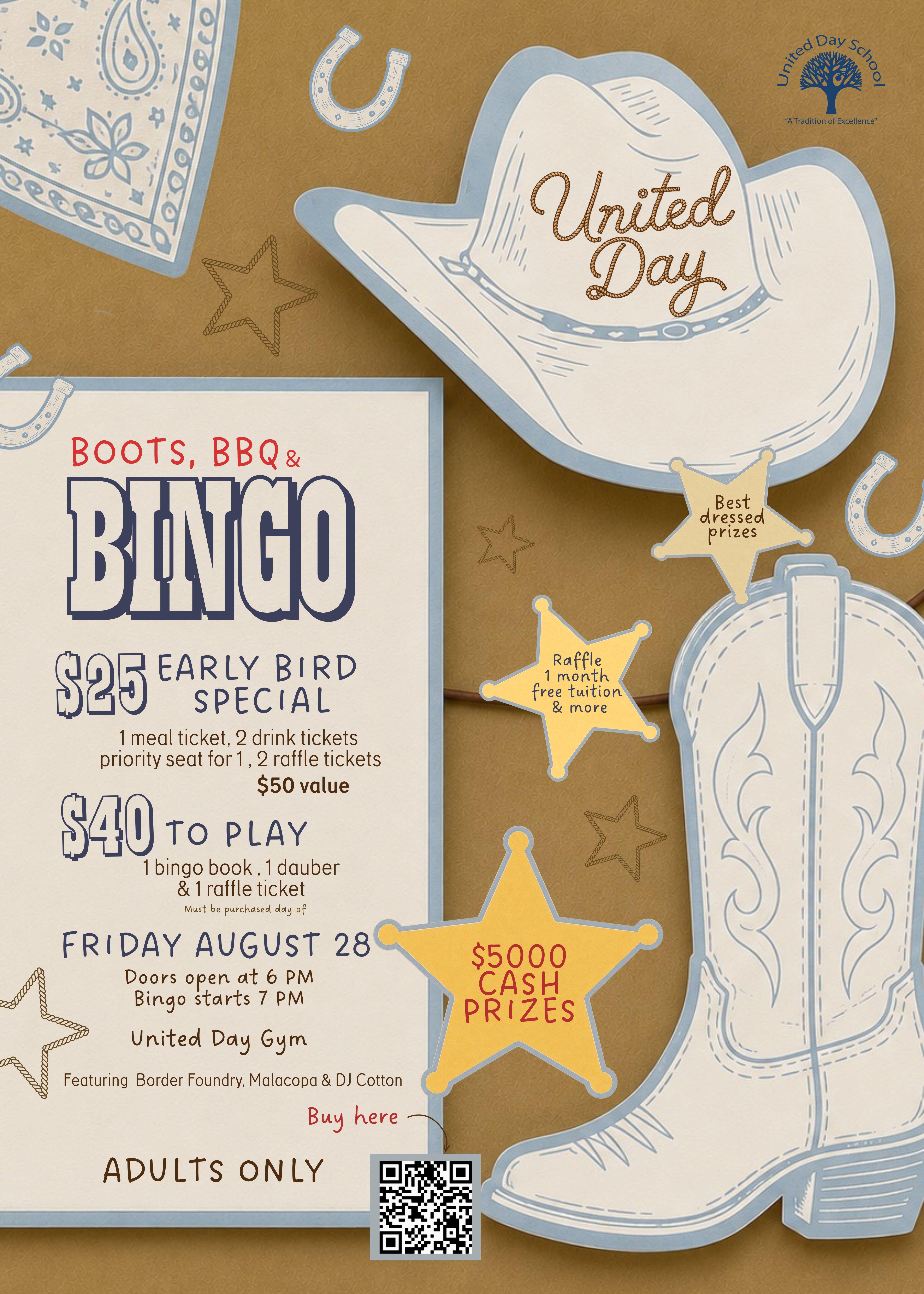 Campaign cover image for UDS Boots, BBQ & Back to School Bingo