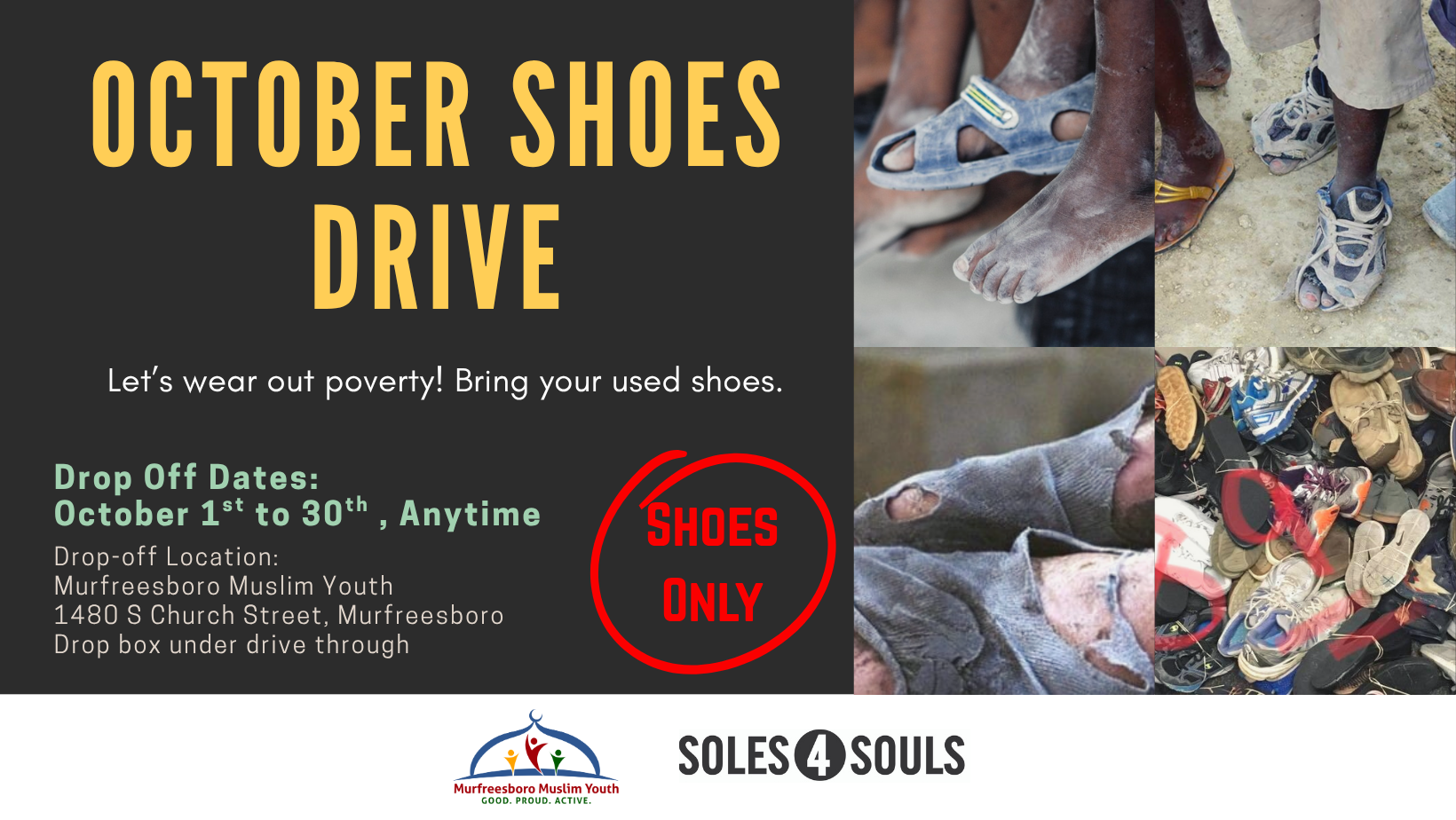 Campaign cover image for MMY Shoe Drive for Soles4Souls – October 2025