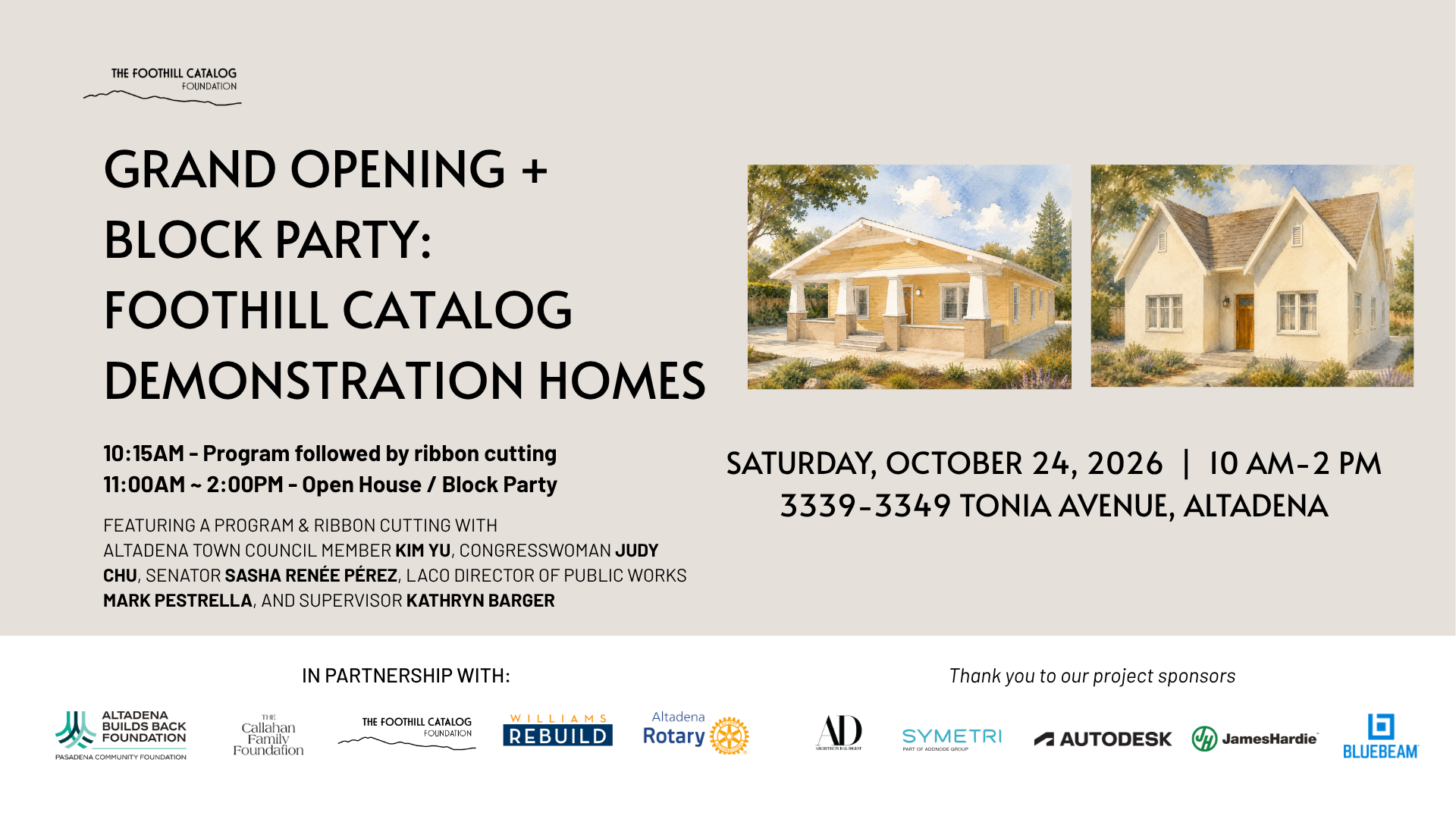 Campaign cover image for Grand Opening & Community Block Party: Foothill Catalog Demonstration Homes