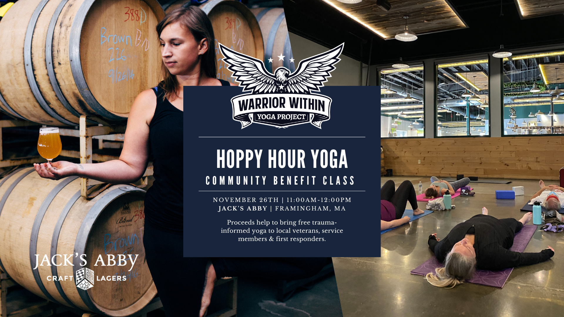 Campaign cover image for Hoppy Hour Yoga @ Jack’s Abby Nov 26th