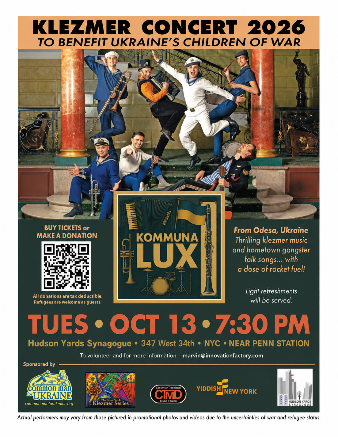 Campaign cover image for NY Klezmer Concert for Ukraine's Children of War