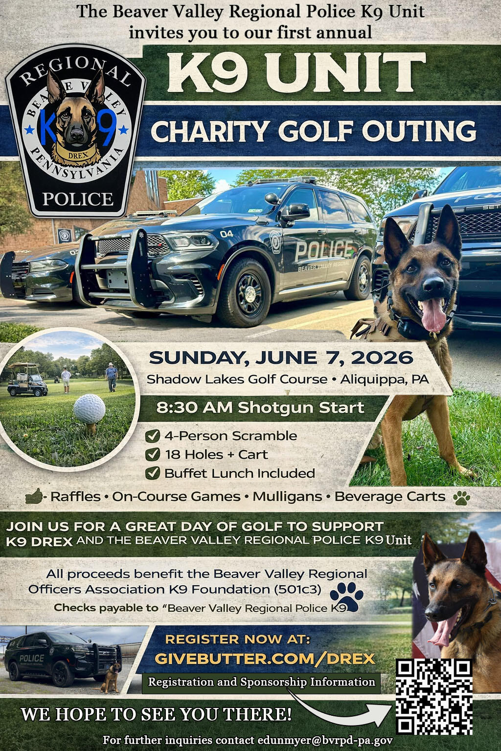 Campaign cover image for 2026 Beaver Valley Regional Police K9 Unit Golf Outing