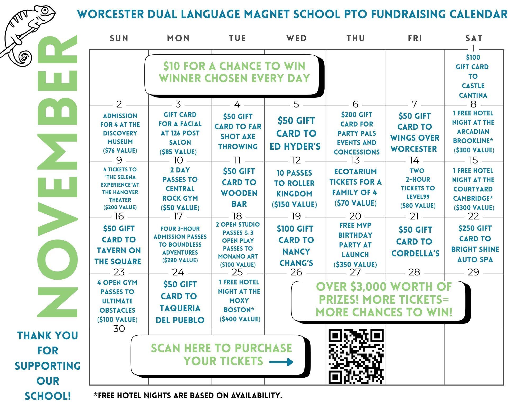 Campaign cover image for Worcester Dual Language Magnet Calendar Raffle