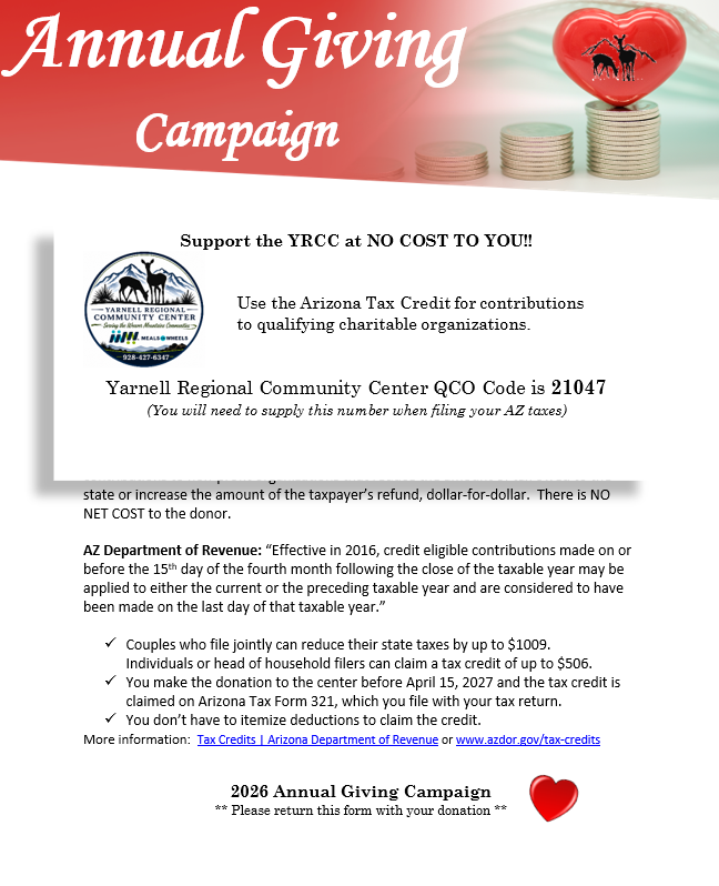 Campaign cover image for Arizona Charitable Tax Credit