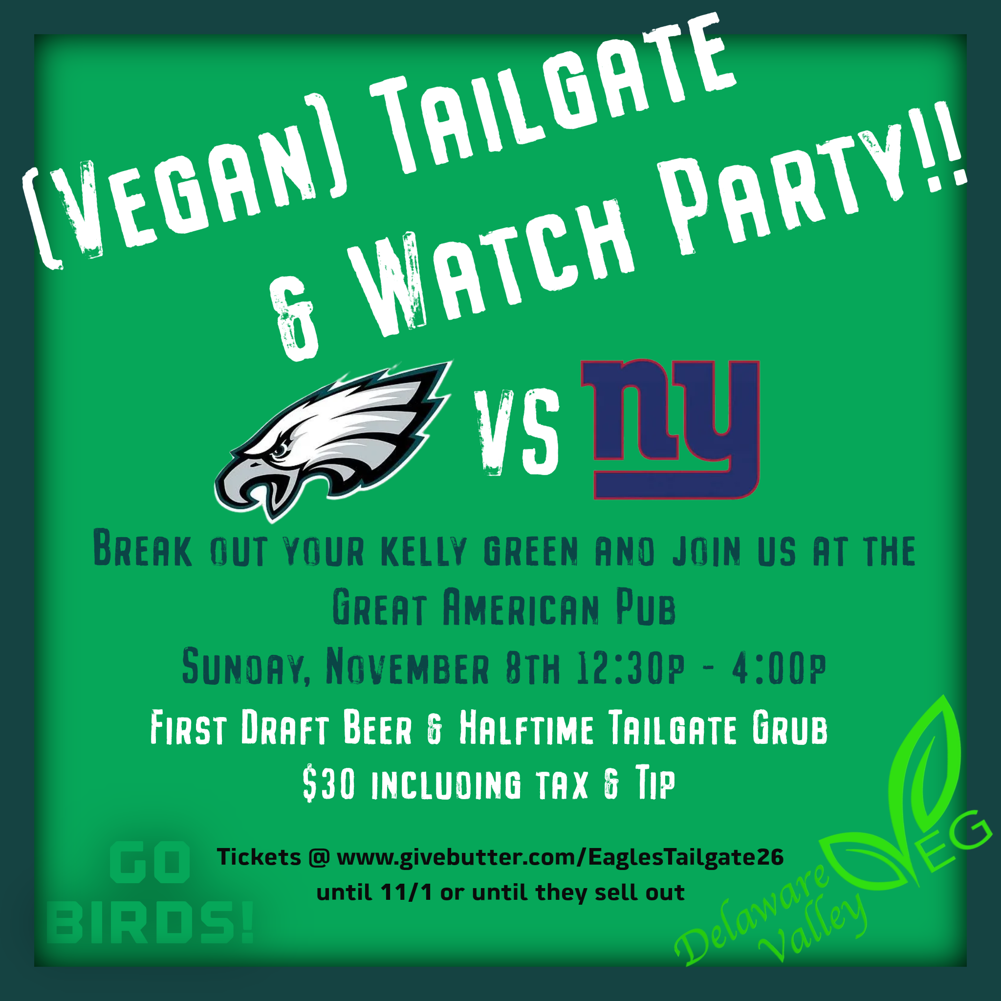 Campaign cover image for Eagles Tailgate & Watch Party at Great American Pub