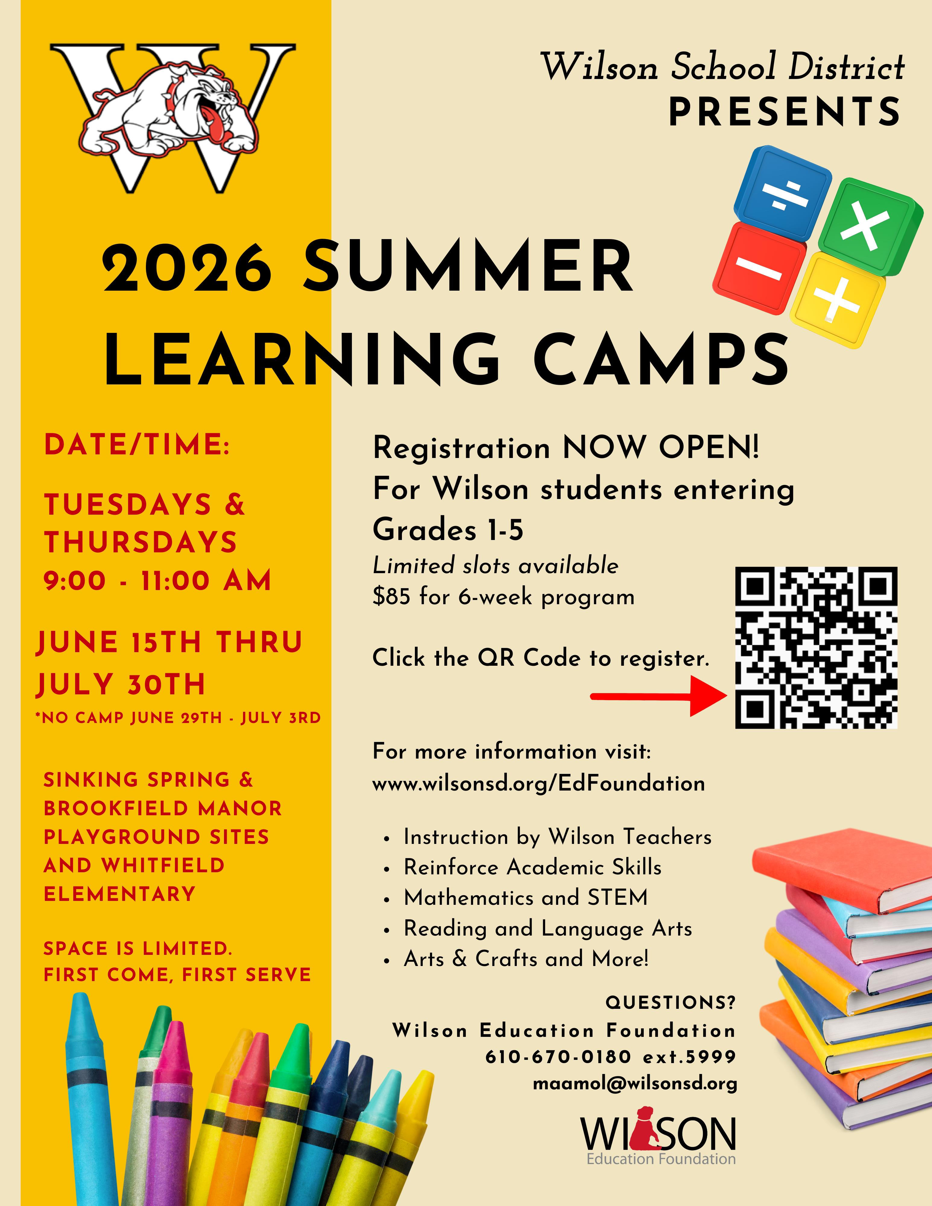 Campaign cover image for 2026 Wilson Summer Learning Camp Registration