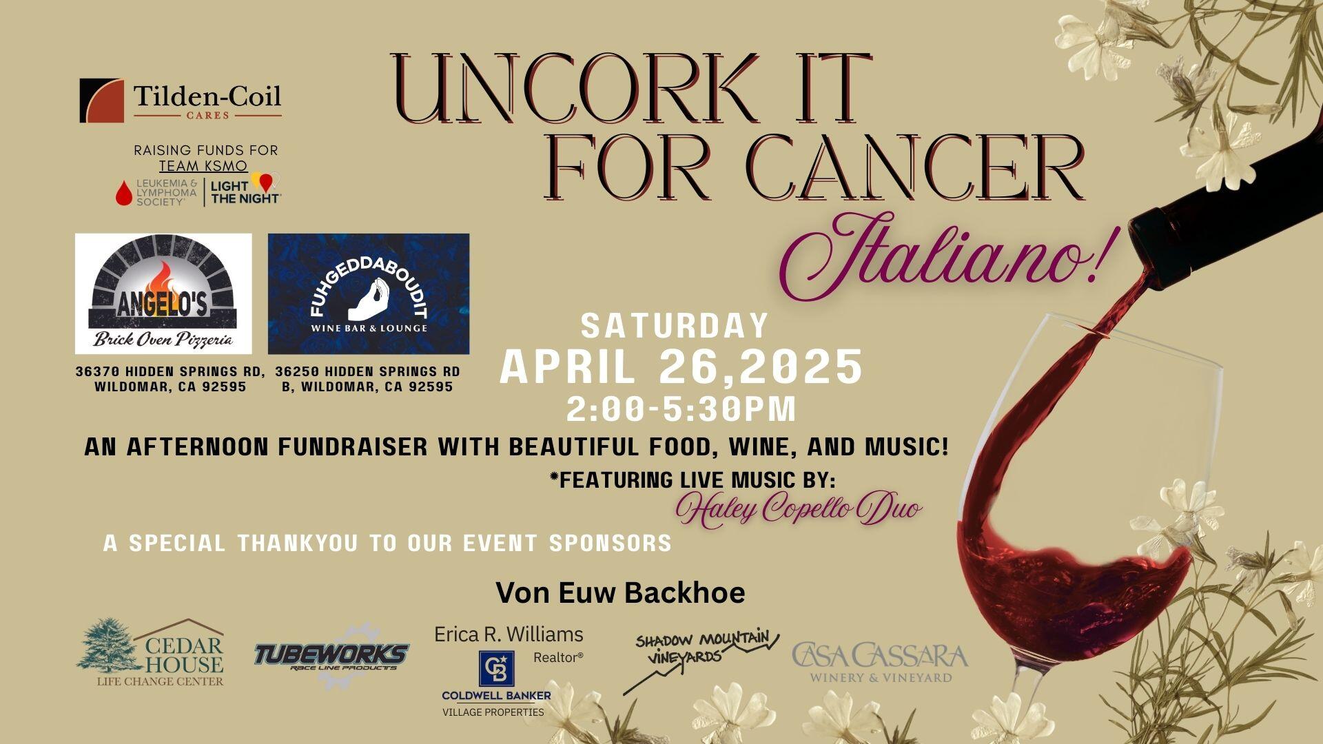 Campaign cover image for 2025 Uncork It for Cancer