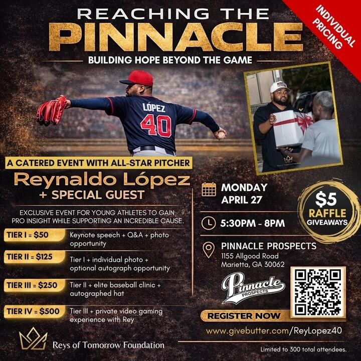 Campaign cover image for ⚾ Reaching the Pinnacle - Building Hope Beyond the Game: Meet All-Star Pitcher Reynaldo López ⚾