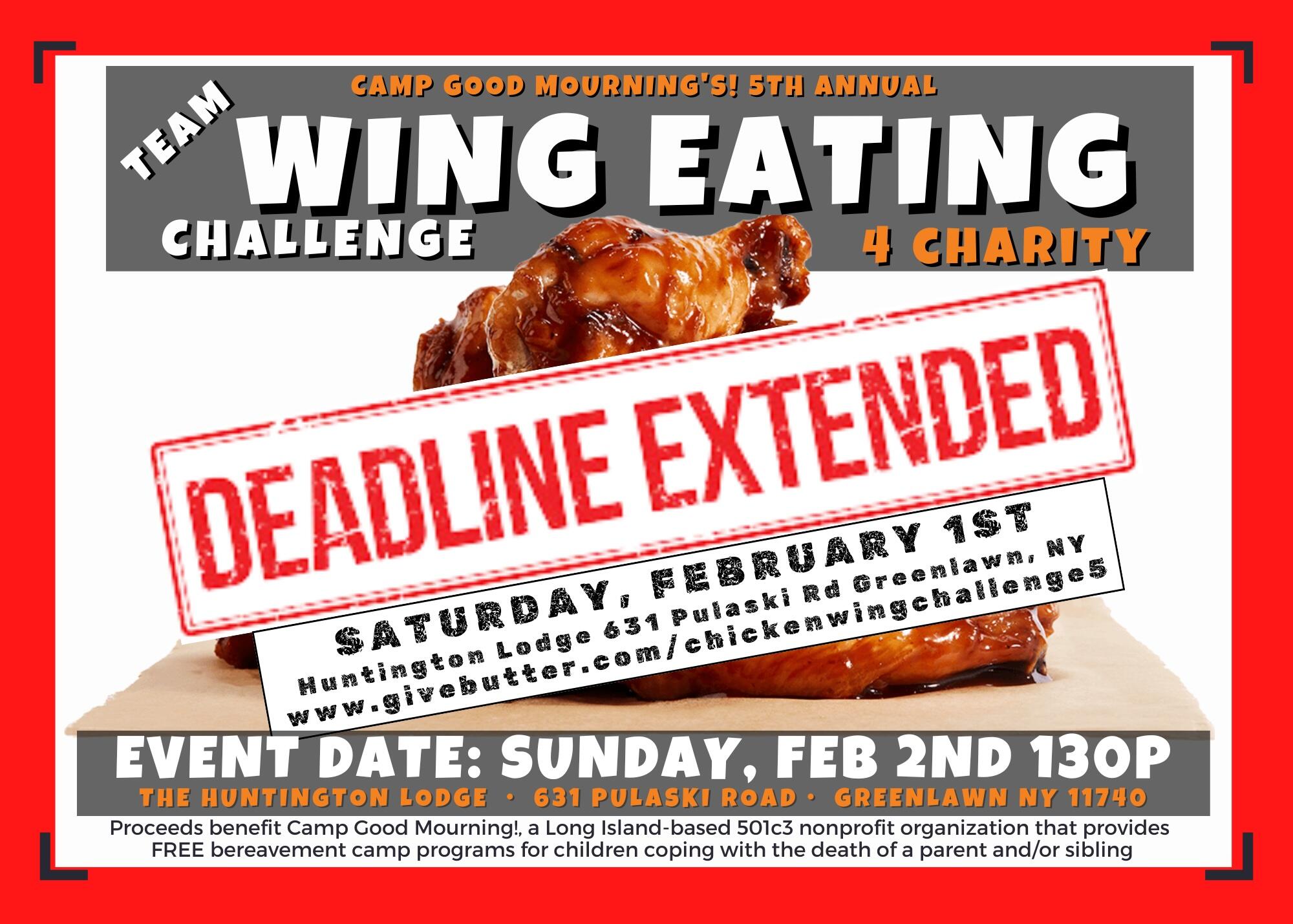Campaign cover image for CGM's! 5th Annual Family Friendly Team Chicken Wing Eating Challenge for Charity!