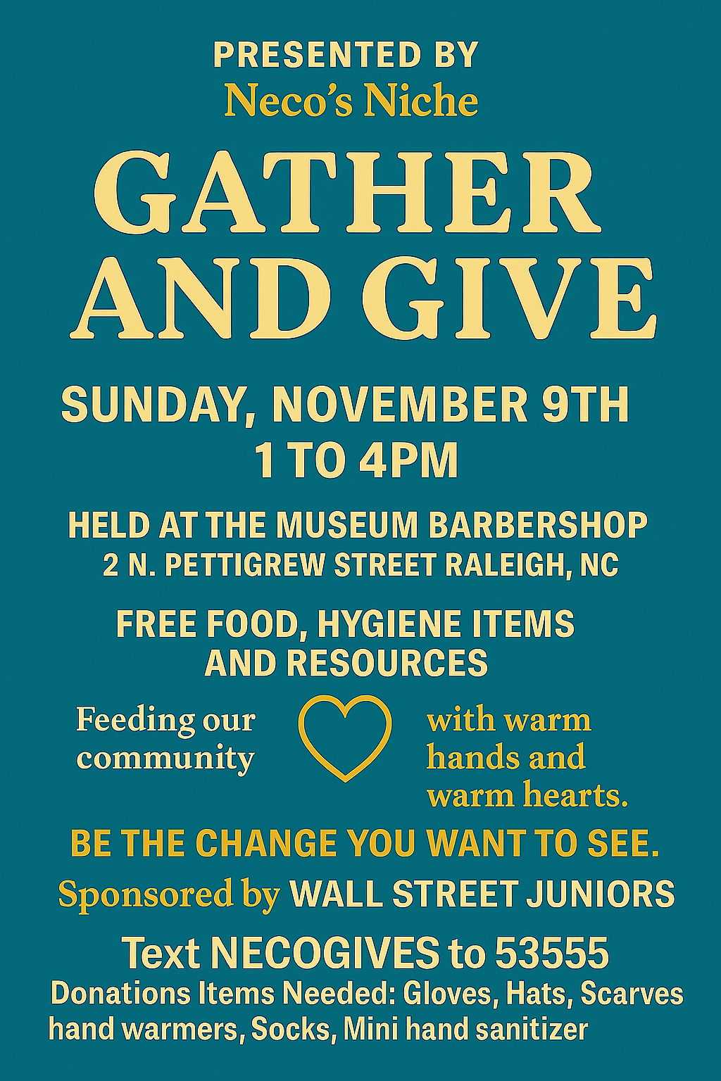 Campaign cover image for Gather & Give: Hosted by Neco's Niche