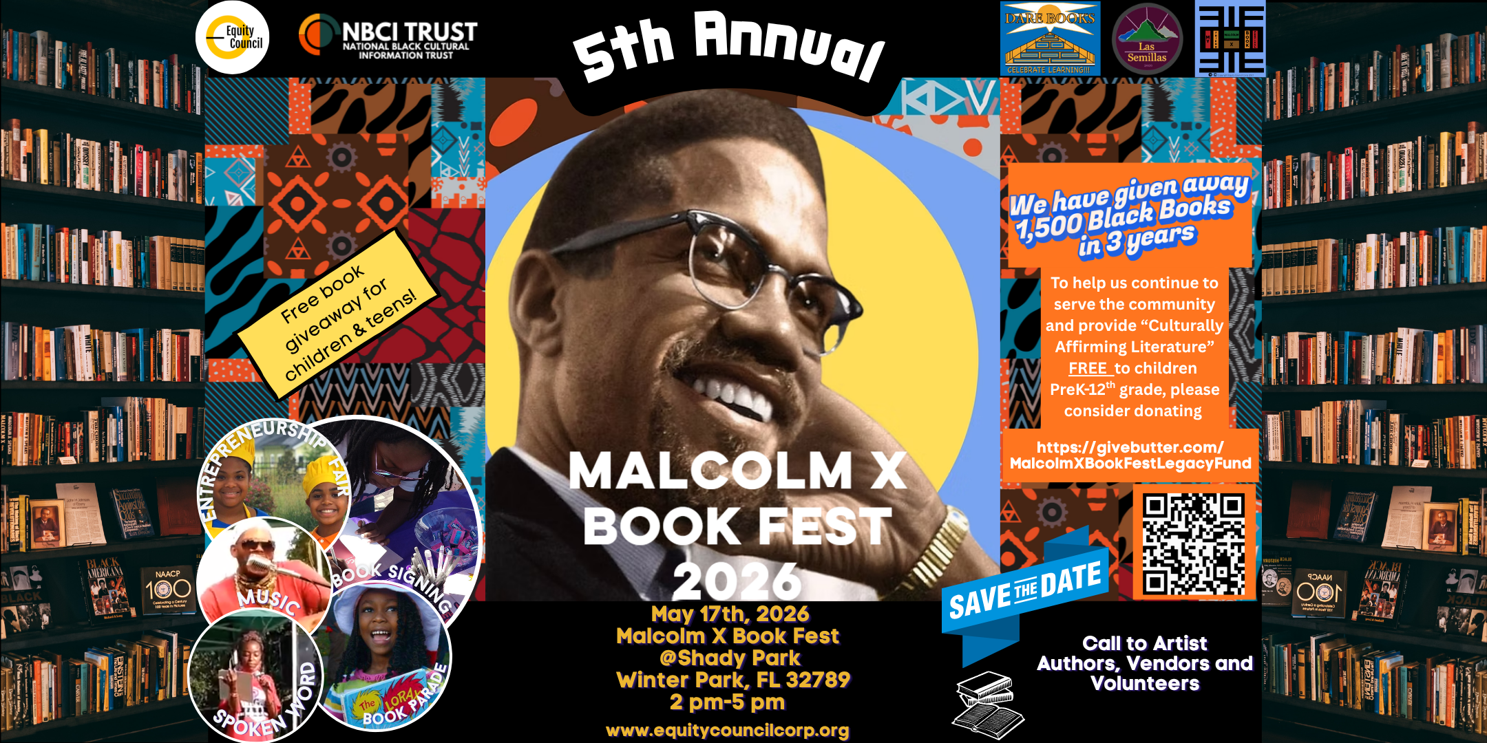 Campaign cover image for Don’t Let the Books Stop: Fund the Malcolm X Book Fest Legacy
