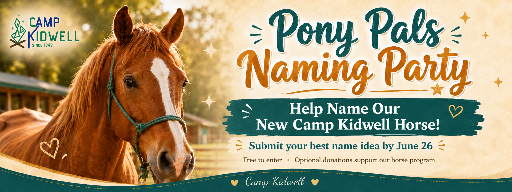 Campaign cover image for Camp Kidwell's Pony Pals Naming Party