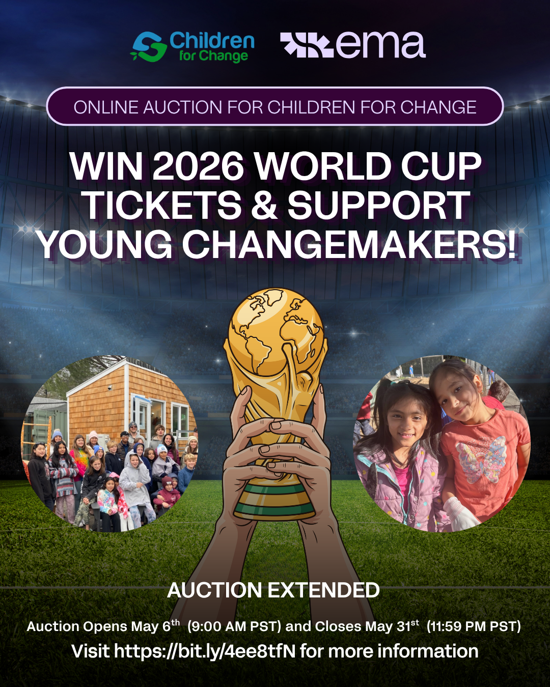 Campaign cover image for Win 2026 FIFA World Cup Tickets & Support Children for Change