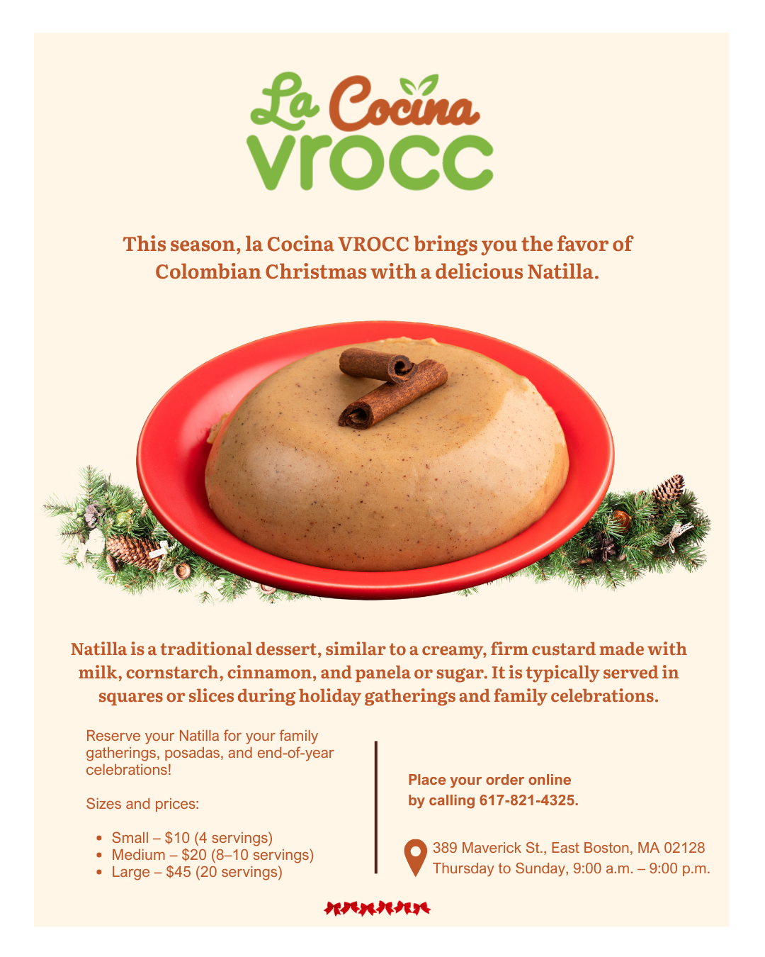 Campaign cover image for 🎄 Natilla Navideña – La Cocina VROCC