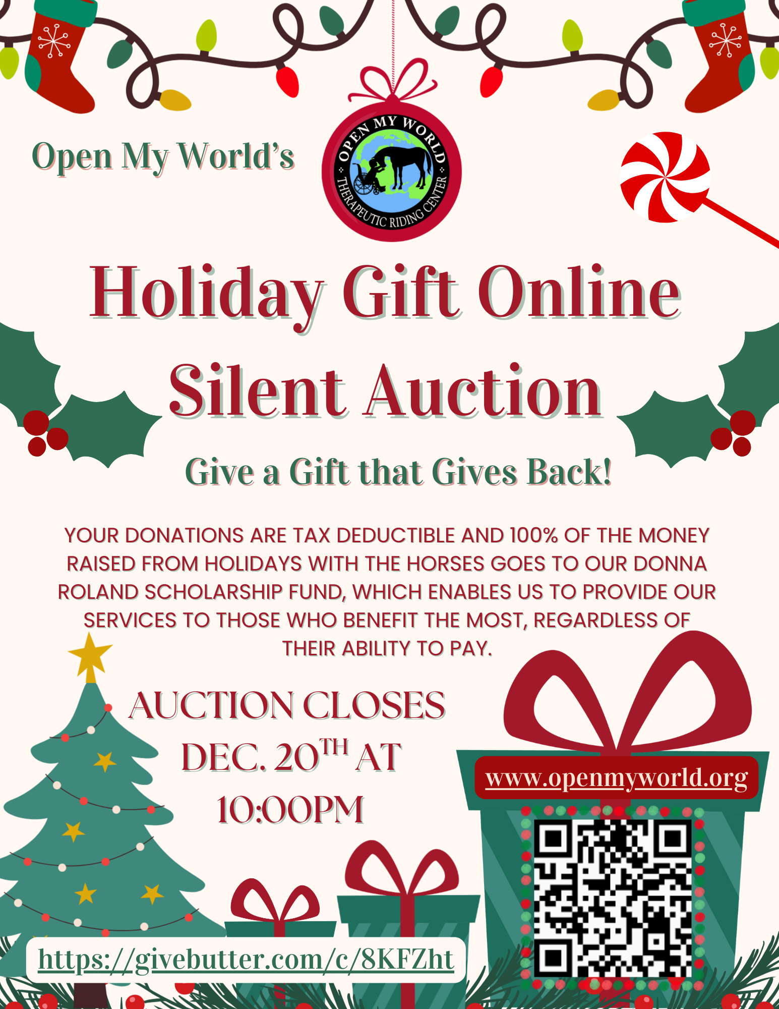 Campaign cover image for Open My World's Holiday Gift Silent Auction