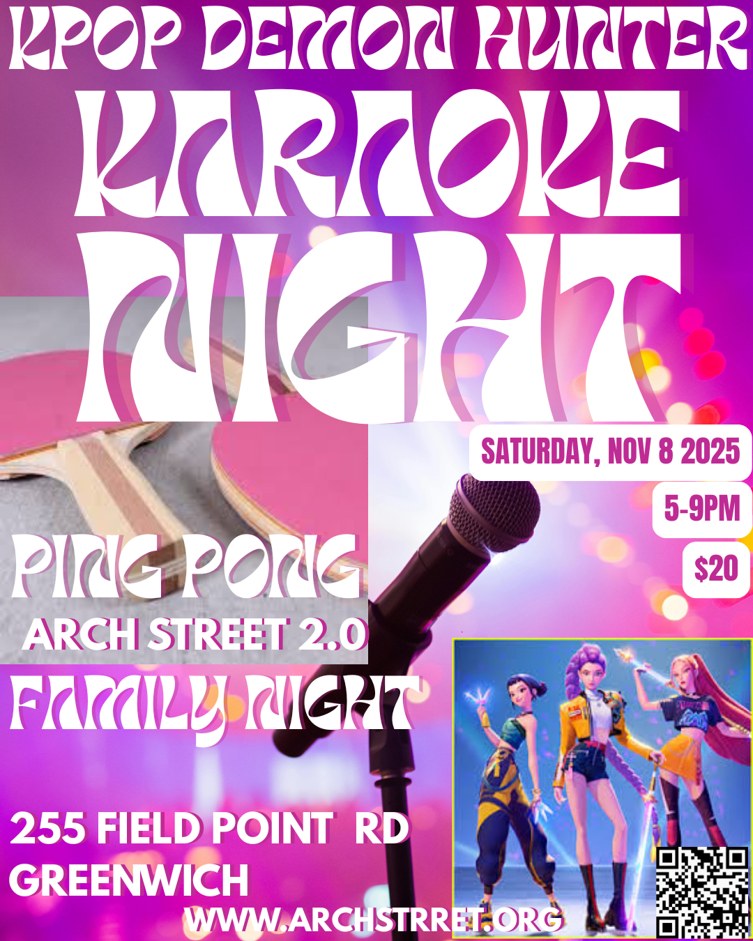 Campaign cover image for FAMILY NIGHT@ARCH STREET! KPOP KARAOKE NIGHT & PING PONG!