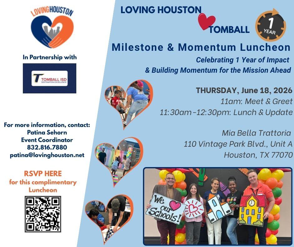 Campaign cover image for Loving Houston Loves Tomball Milestone Lunch