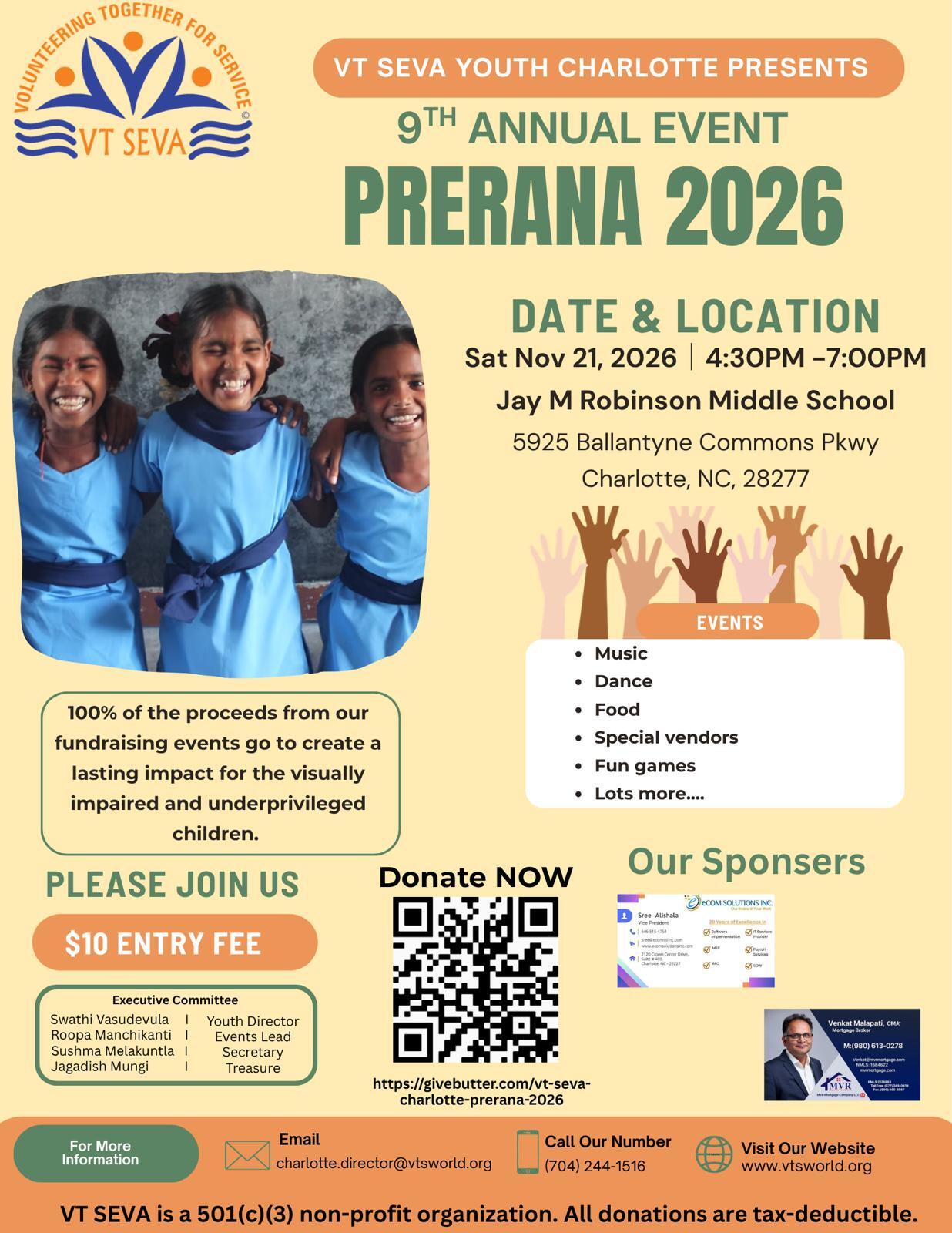 Campaign cover image for VT Seva Charlotte PRERANA
