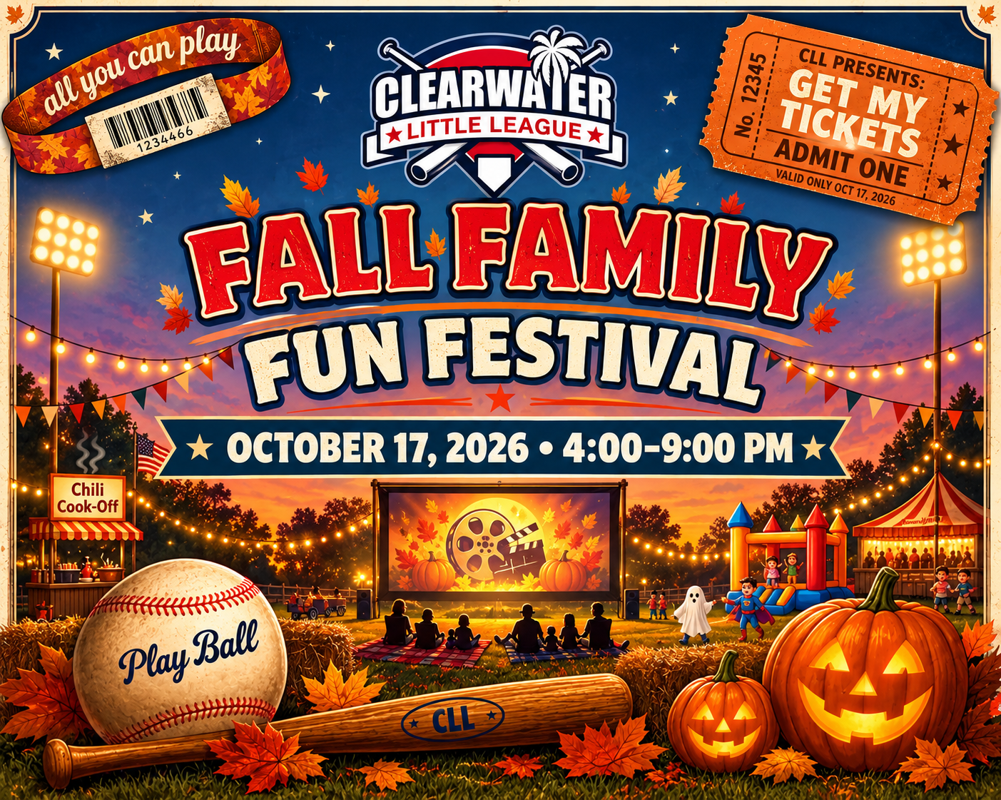 Campaign cover image for 10/17/26 Clearwater Little League Fall Family Fun Festival 2026