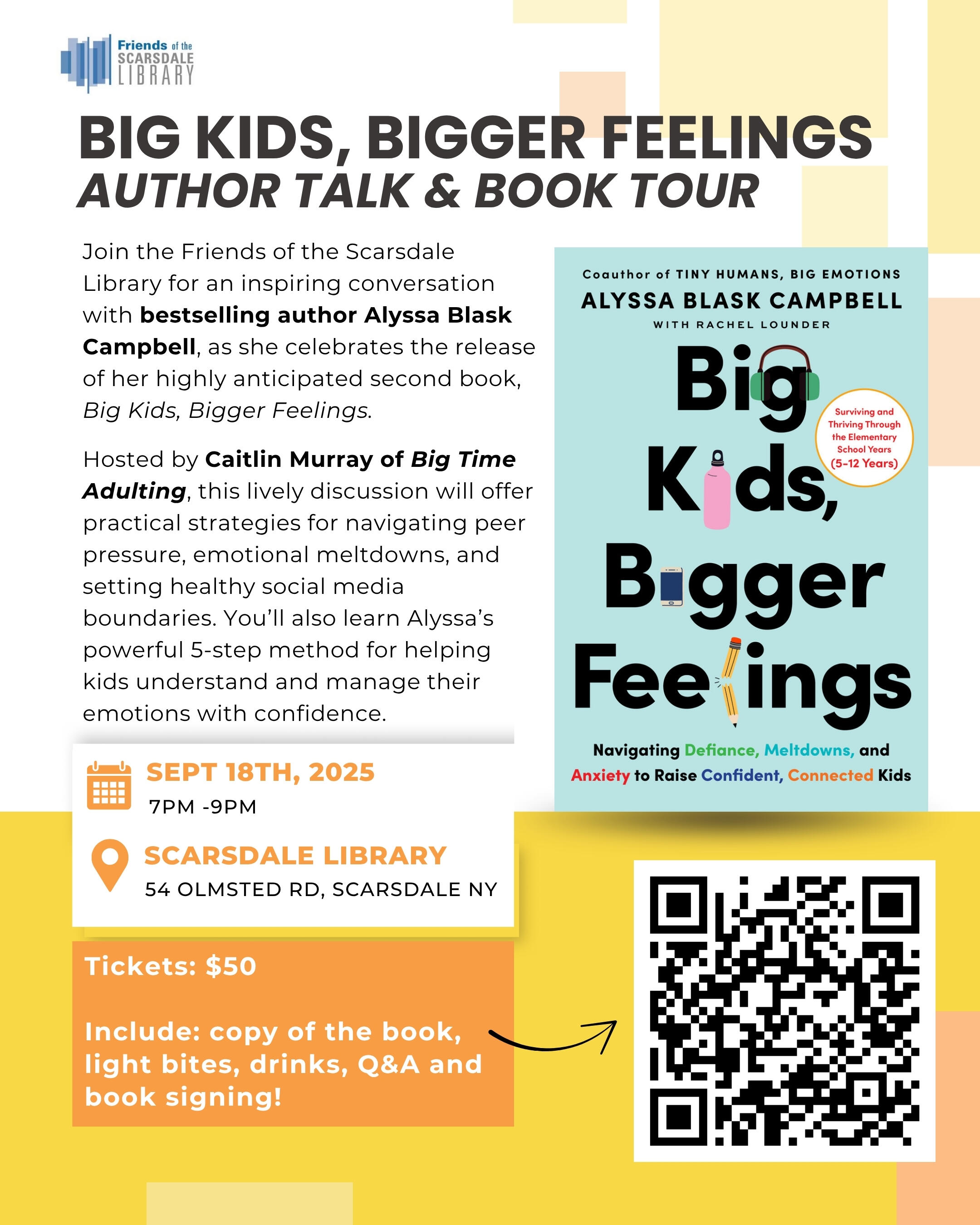 Campaign cover image for Big Kids, Bigger Feelings Book Talk (Hosted by the Friends of the Scarsdale Library)