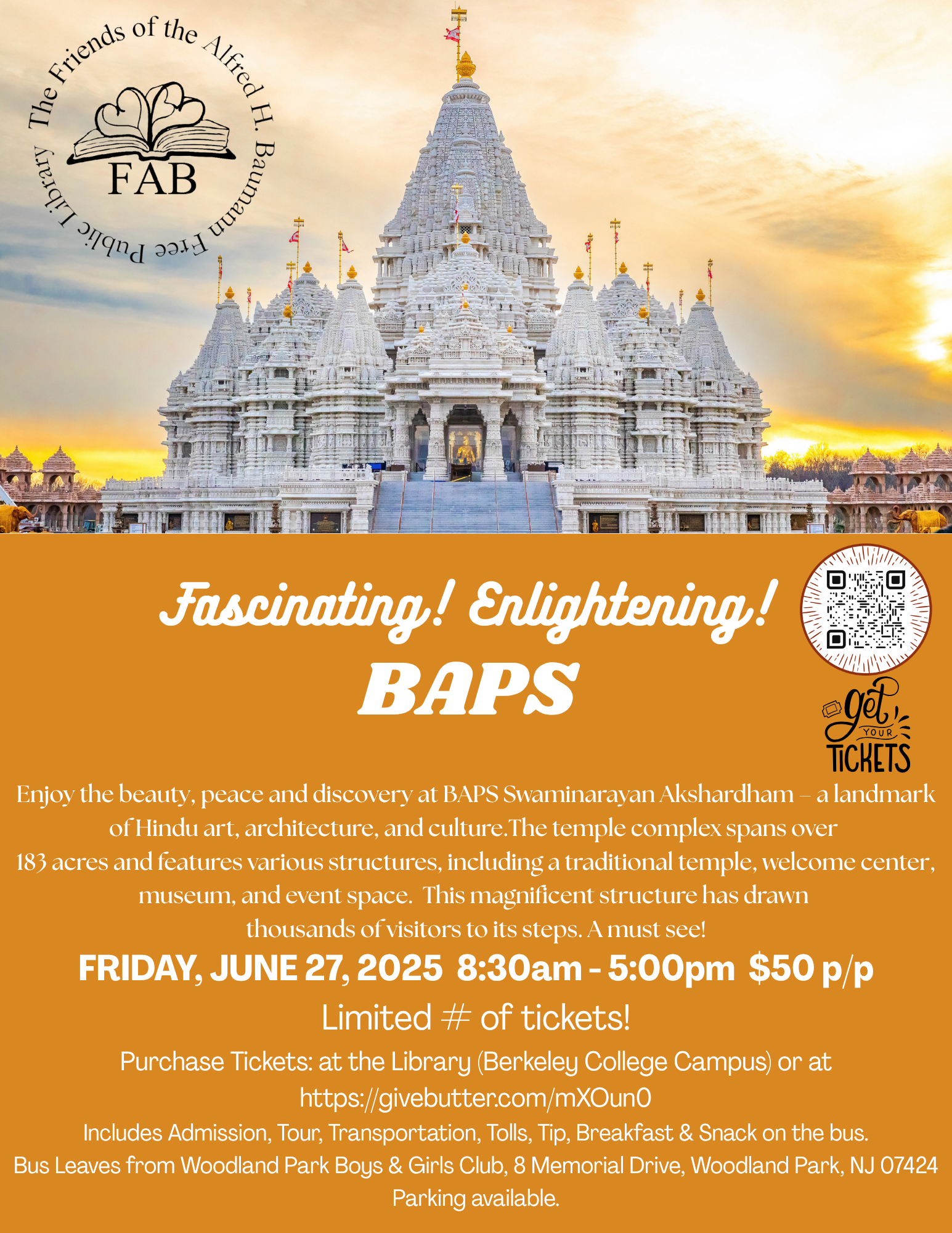 Campaign cover image for BAPS Swaminarayan Akshardham Bus Trip