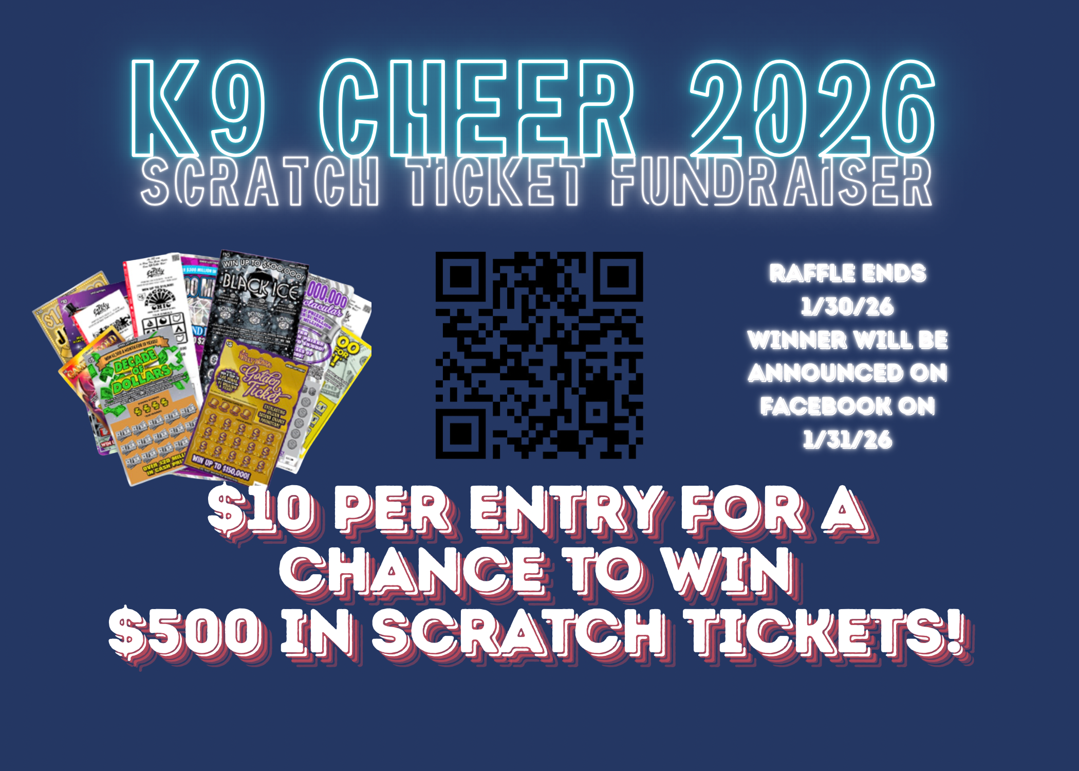 Campaign cover image for K9 Cheer 2026 Scratch Ticket Fundraiser