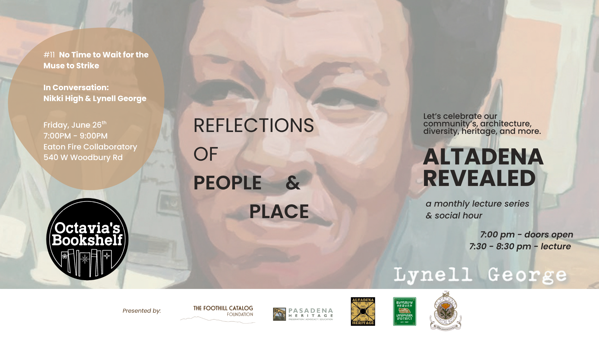 Campaign cover image for Altadena Revealed Lecture Series -  No Time to Wait for the Muse to Strike