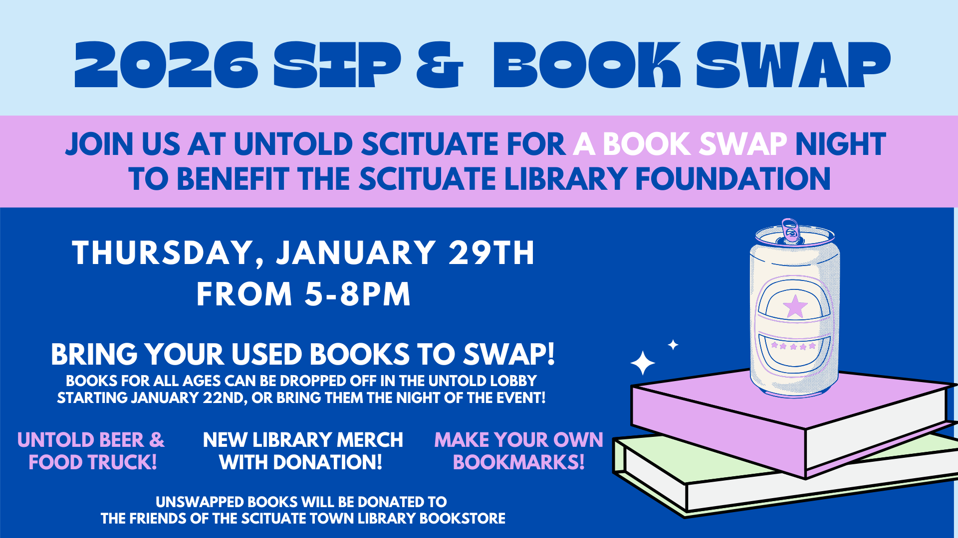 Campaign cover image for 2026 Scituate Library Foundation Book Swap at Untold Brewing