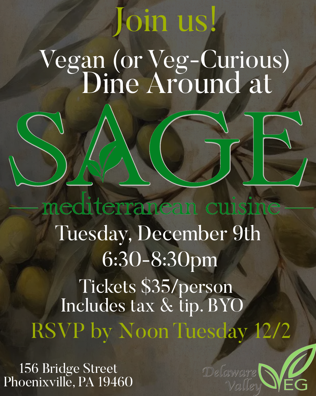 Campaign cover image for December Dine Around at Sage Mediterranean