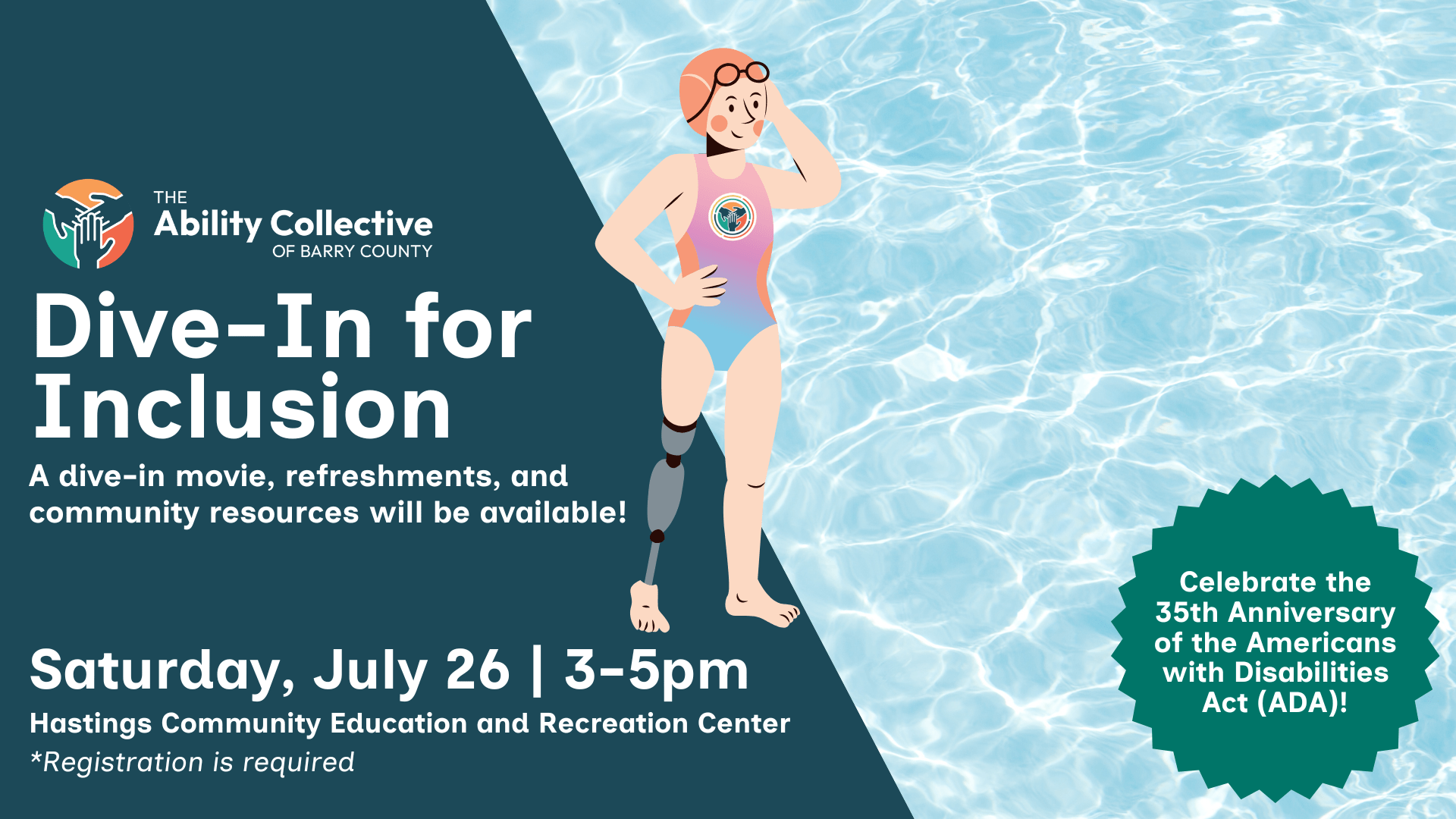 Campaign cover image for Dive-In for Inclusion: A Celebration of the 35th Anniversary of the Americans with Disabilities Act
