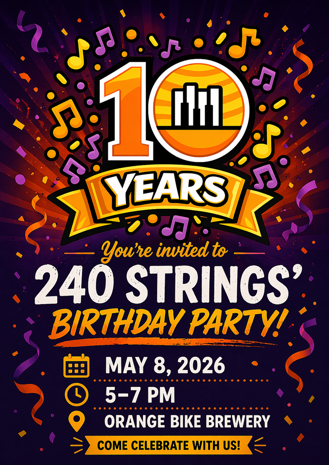 Campaign cover image for 240 Strings Birthday Bash at Orange Bike!