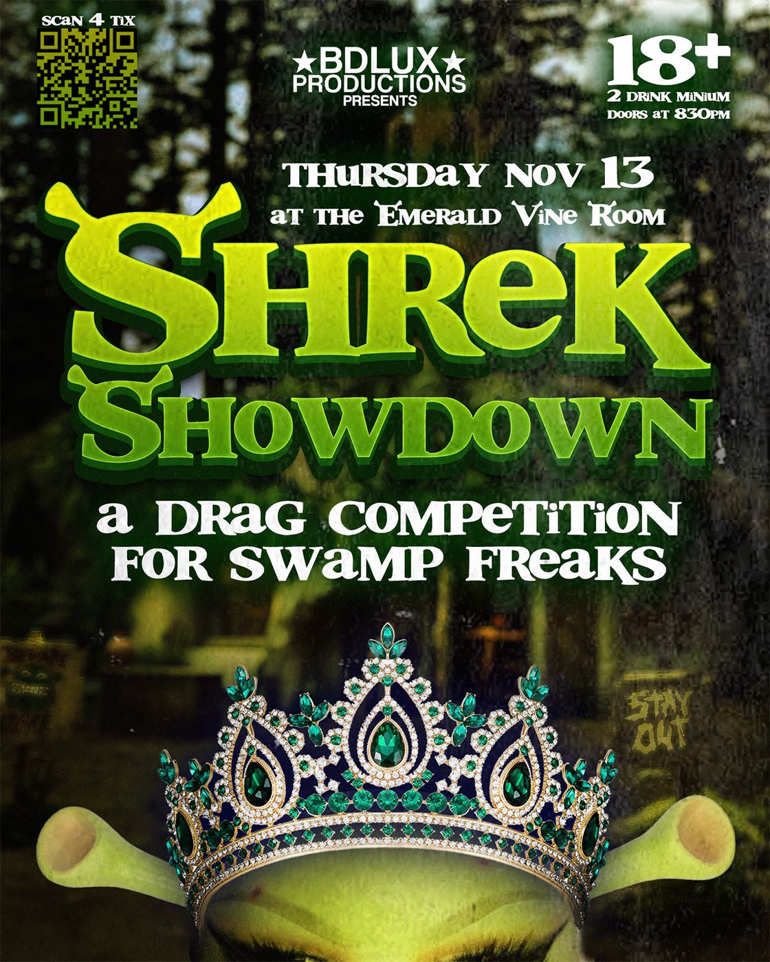 Campaign cover image for Shrek Showdown! Thursday November 13th at The Emerald Vine Room