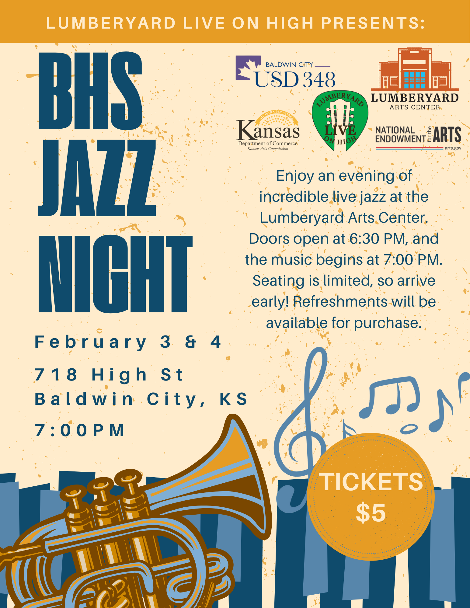 Campaign cover image for BHS Jazz Night February 3rd