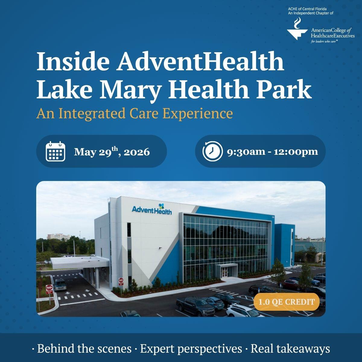 Campaign cover image for 05292026 Inside AdventHealth Lake Mary Health Park: An Integrated Care Experience