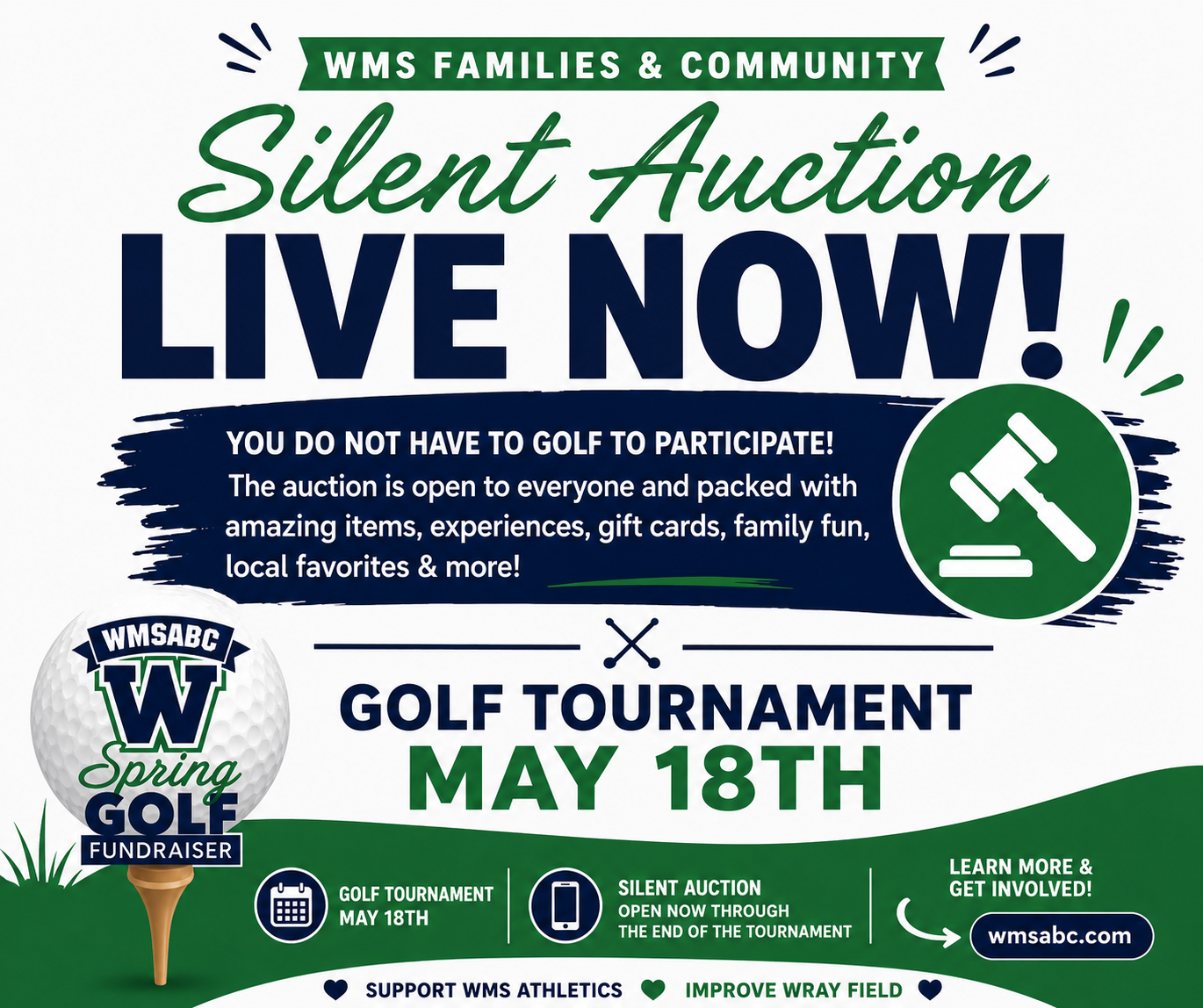 Campaign cover image for WMS 4th Annual Golf Fundraiser - Silent Auction