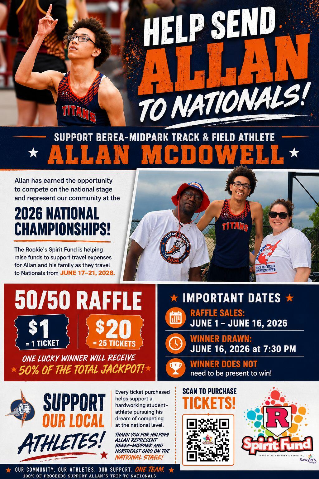 Campaign cover image for HELP SEND ALLAN MCDOWELL TO NATIONALS!