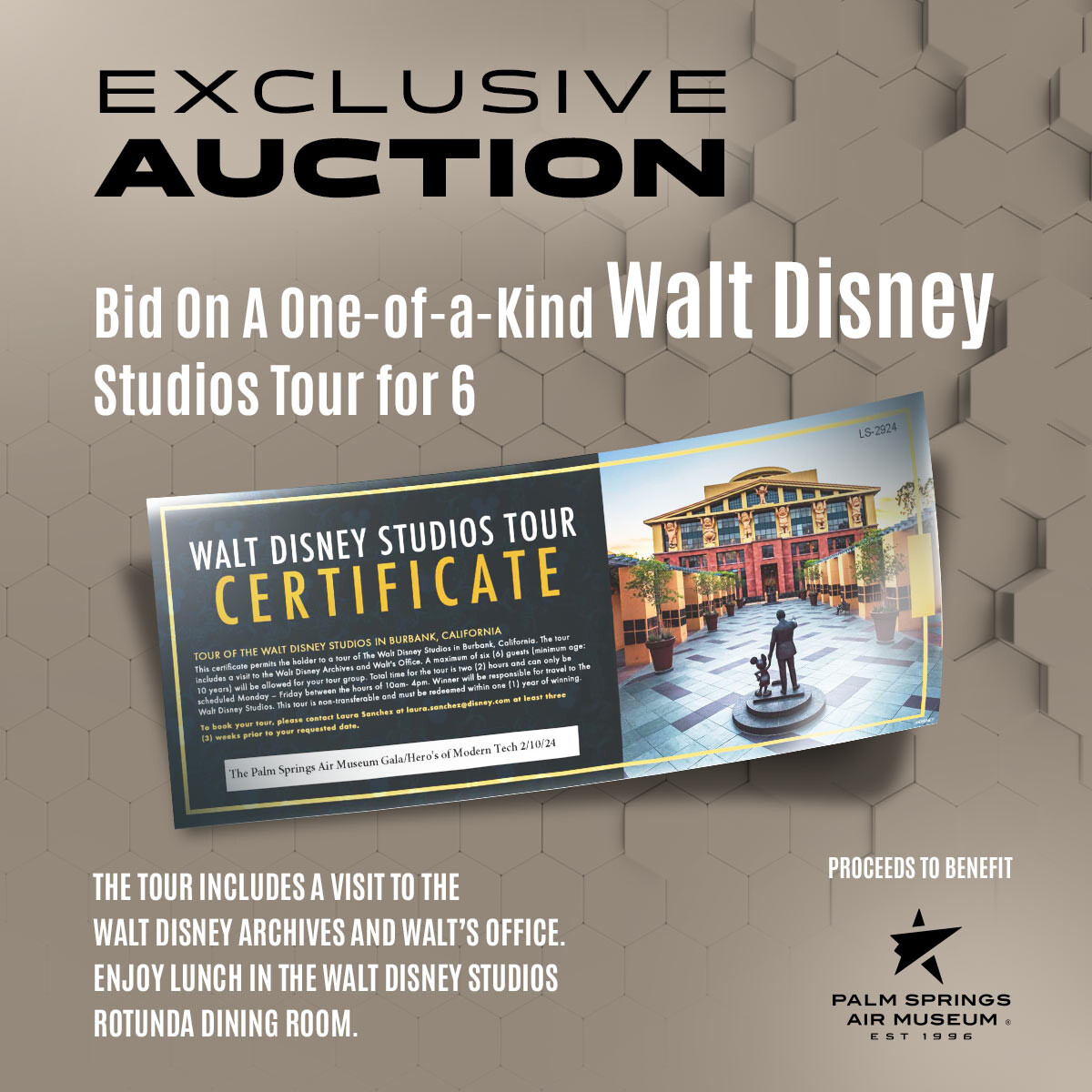 Campaign cover image for Walt Disney Tour Certificate