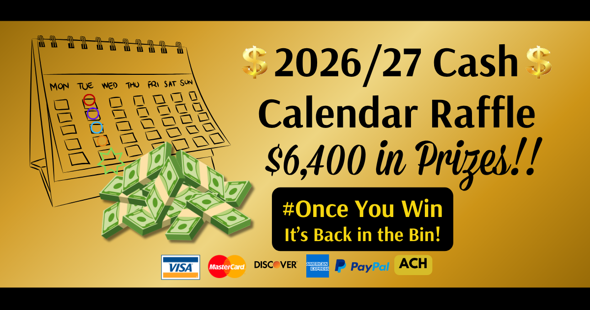Campaign cover image for 2026/27 St. Gabriel Cash Calendar Raffle   #onceyouwinitsbackinthebin