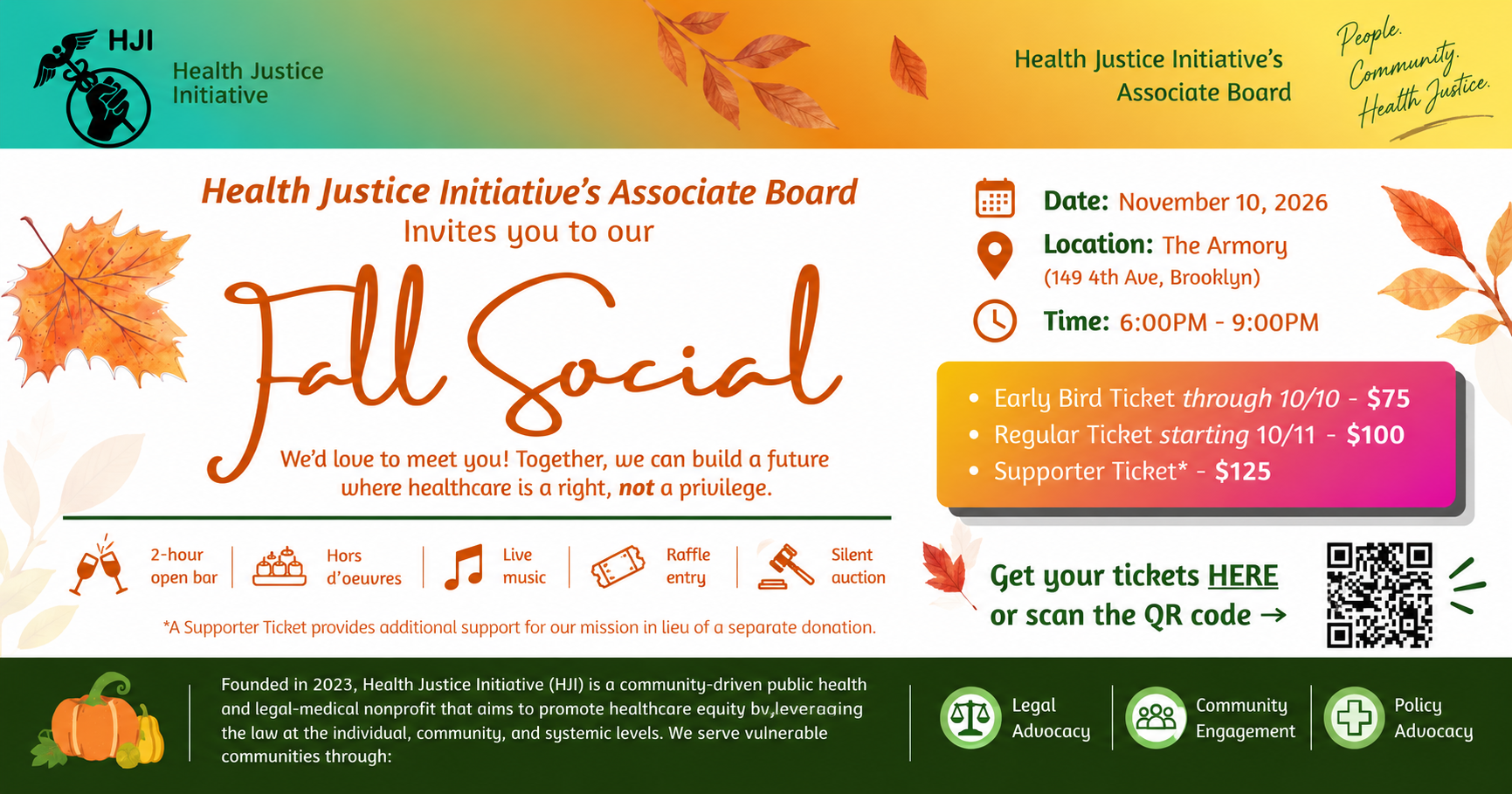 Campaign cover image for Health Justice Initiative Fall Social 2026