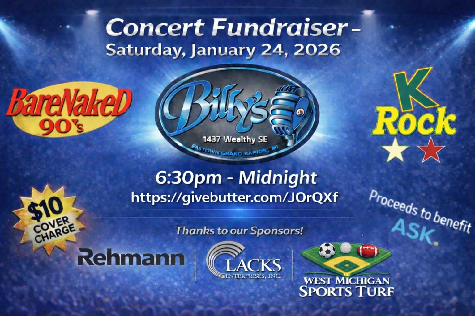 Campaign cover image for 90's Music Fundraiser at Billy's Lounge