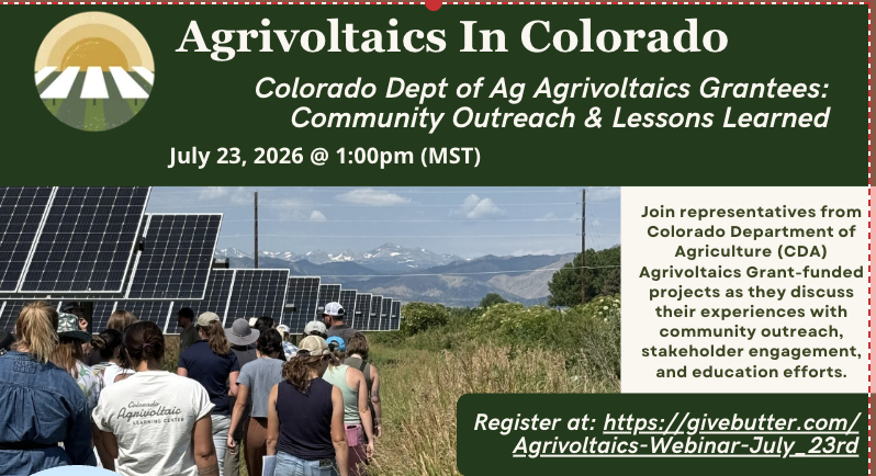 Campaign cover image for Agrivoltaics Webinar: CDA Agrivoltaics Grantees
