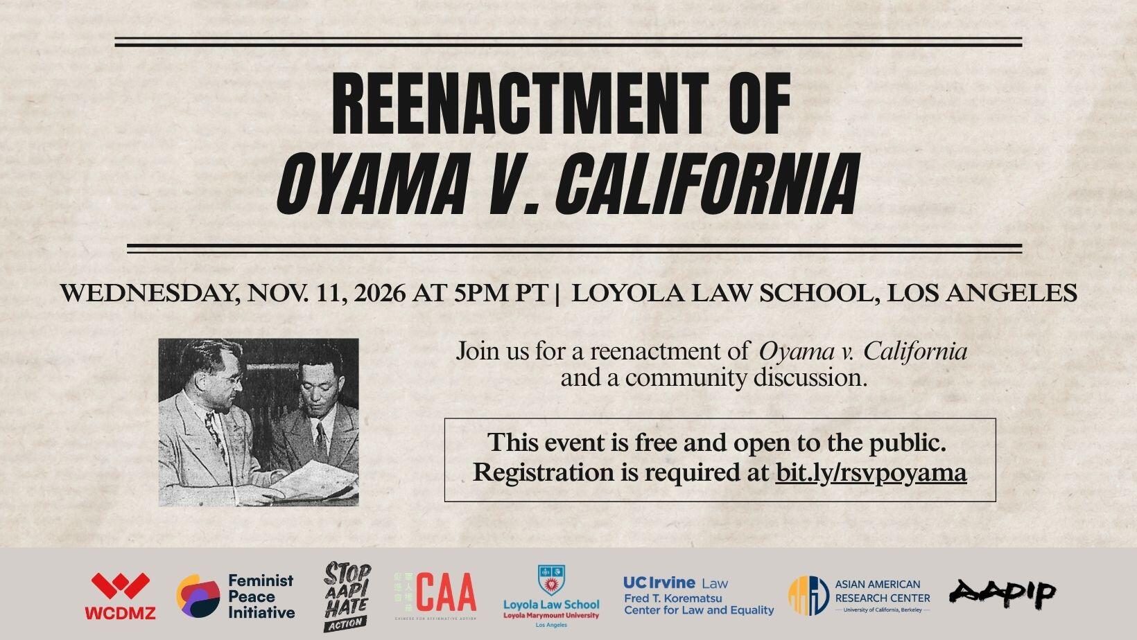 Campaign cover image for Oyama Reenactment at Loyola Law School